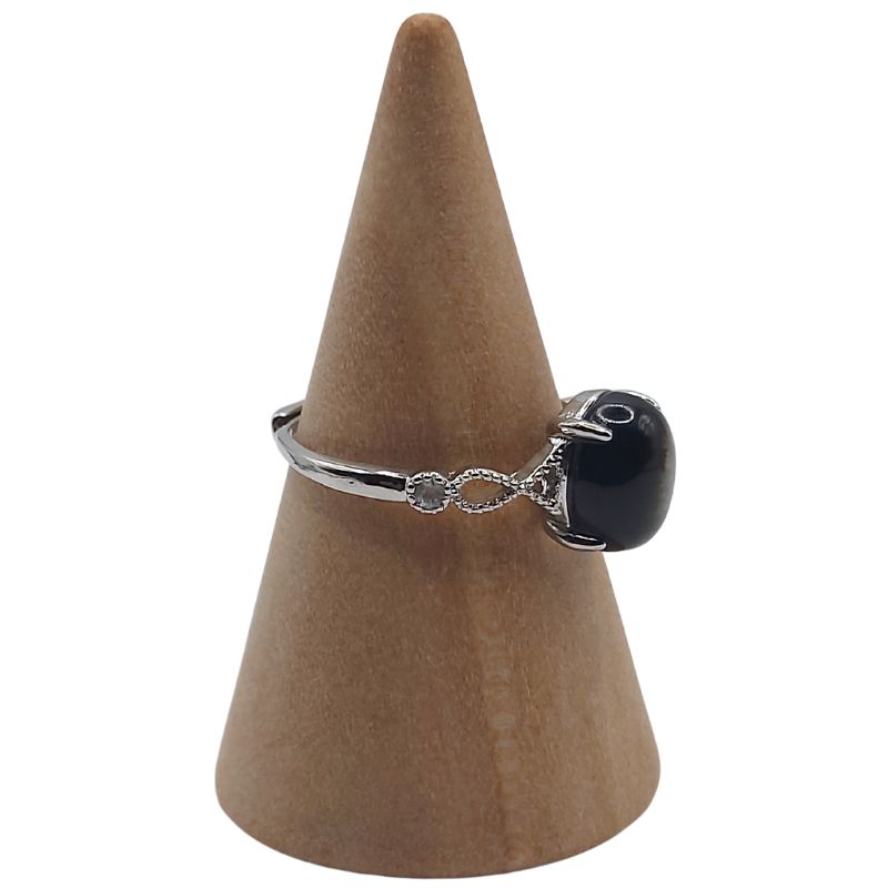 Bague Naren en Obsidienne Dorée