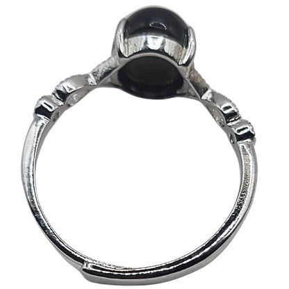 Bague Naren en Obsidienne Dorée