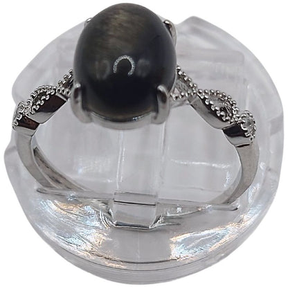 Bague Naren en Obsidienne Dorée