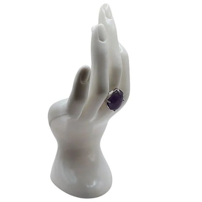 Bague Ovale Adjustable Améthyste - Qualité A
