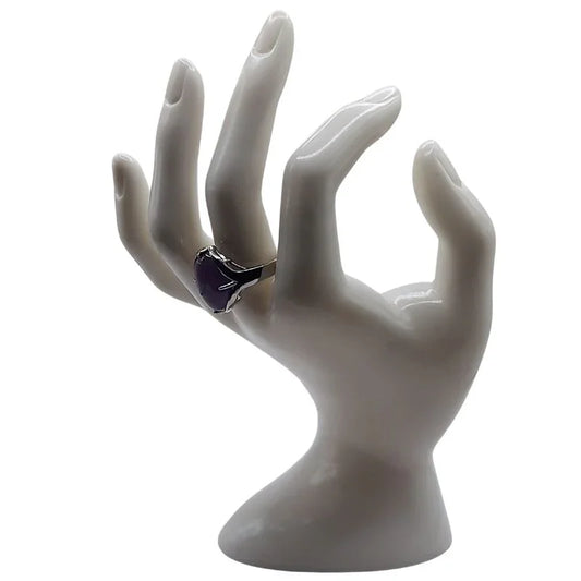 Bague Ovale Adjustable Améthyste - Qualité A