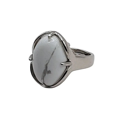 Bague Ovale Adjustable Howlite - Qualité A