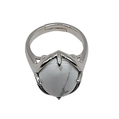Bague Ovale Adjustable Howlite - Qualité A
