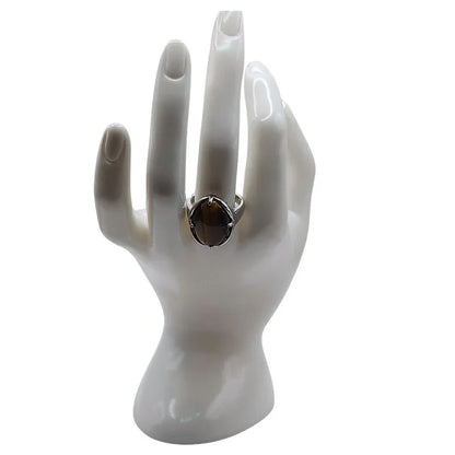 Bague Ovale Adjustable Œil de tigre - Qualité  A