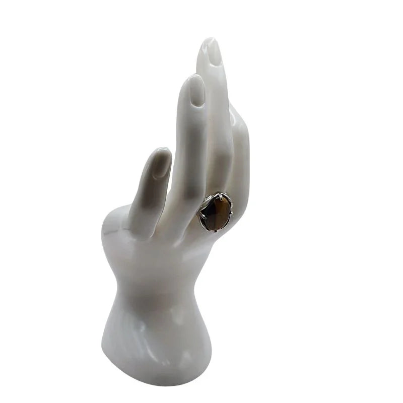 Bague Ovale Adjustable Œil de tigre - Qualité  A