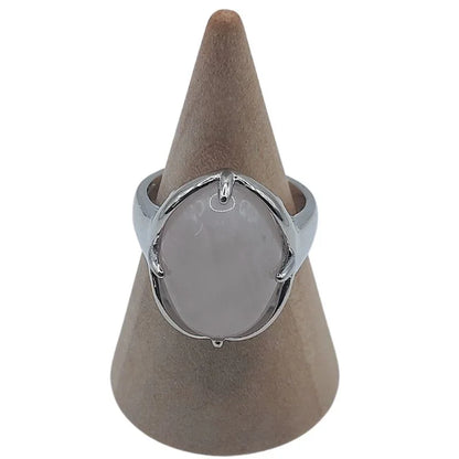 Bague Ovale Adjustable Quartz Rose - Qualité A