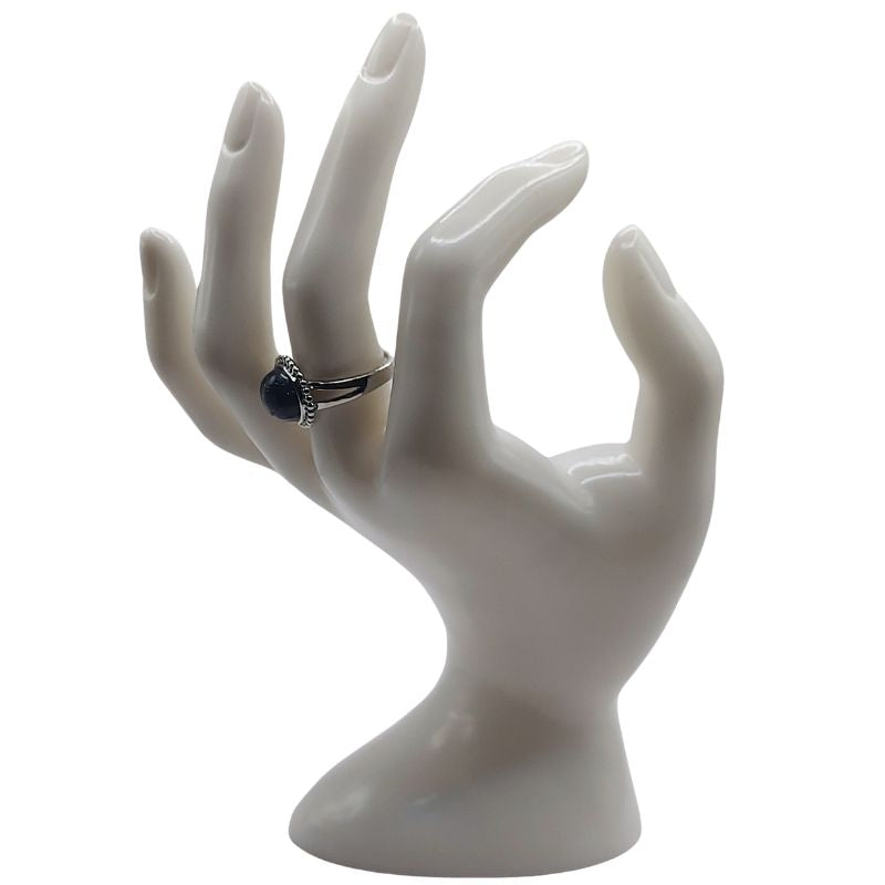 Bague Ronde Ajustable - Dorée Bleu