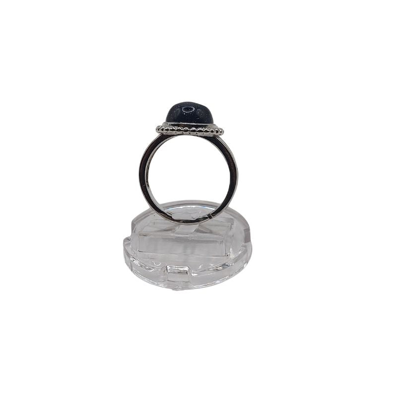 Bague Ronde Ajustable - Dorée Bleu