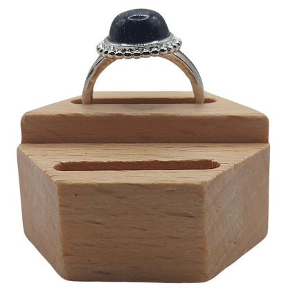 Bague Ronde Ajustable - Dorée Bleu