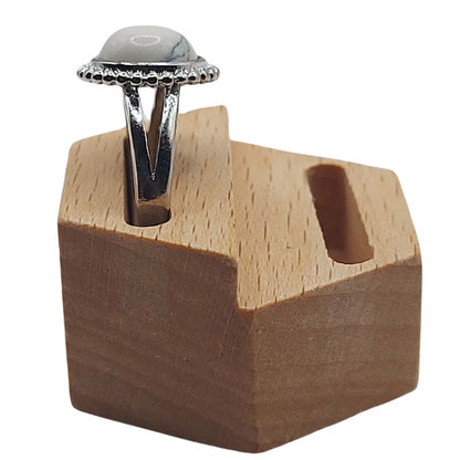 Bague Ronde Ajustable - Howlite