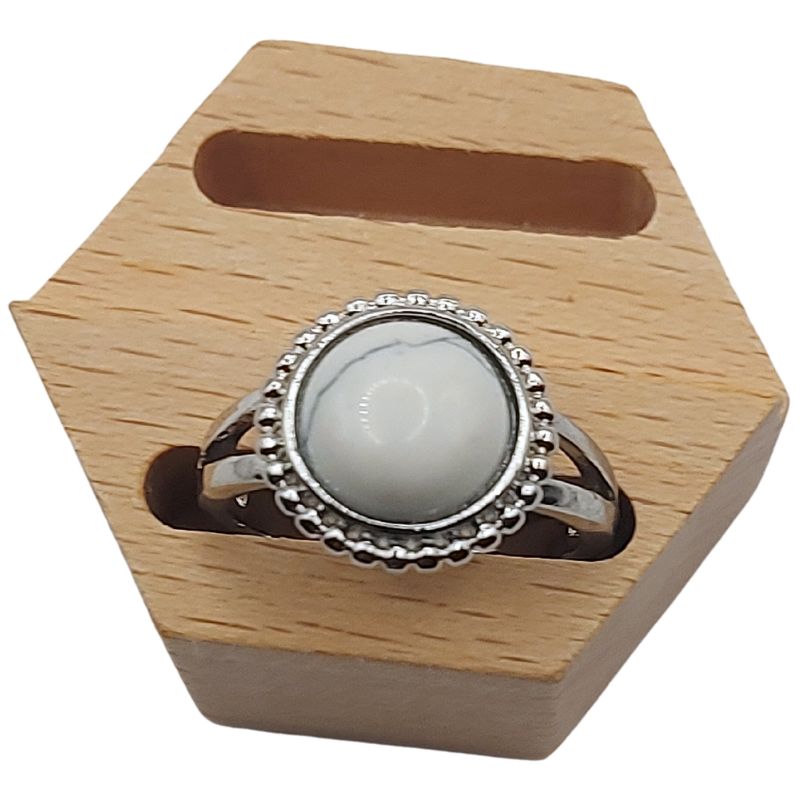 Bague Ronde Ajustable - Howlite