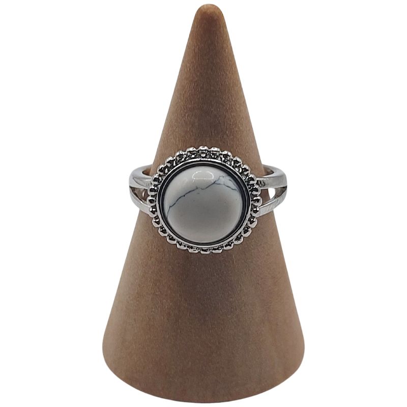 Bague Ronde Ajustable - Howlite