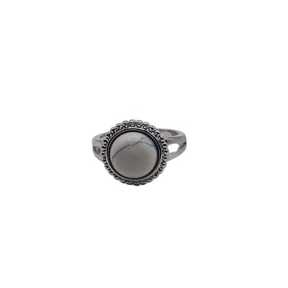 Bague Ronde Ajustable - Howlite