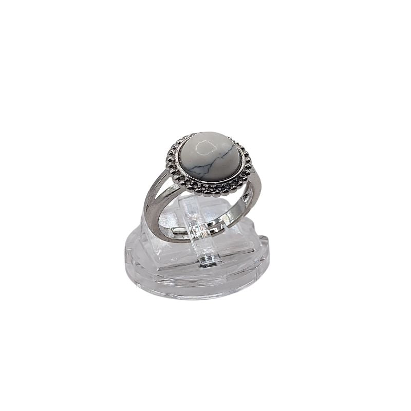 Bague Ronde Ajustable - Howlite