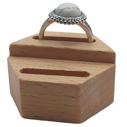 Bague Ronde Ajustable - Howlite