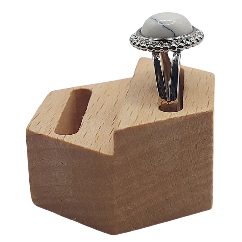 Bague Ronde Ajustable - Howlite