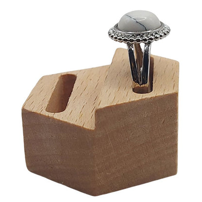 Bague Ronde Ajustable - Howlite