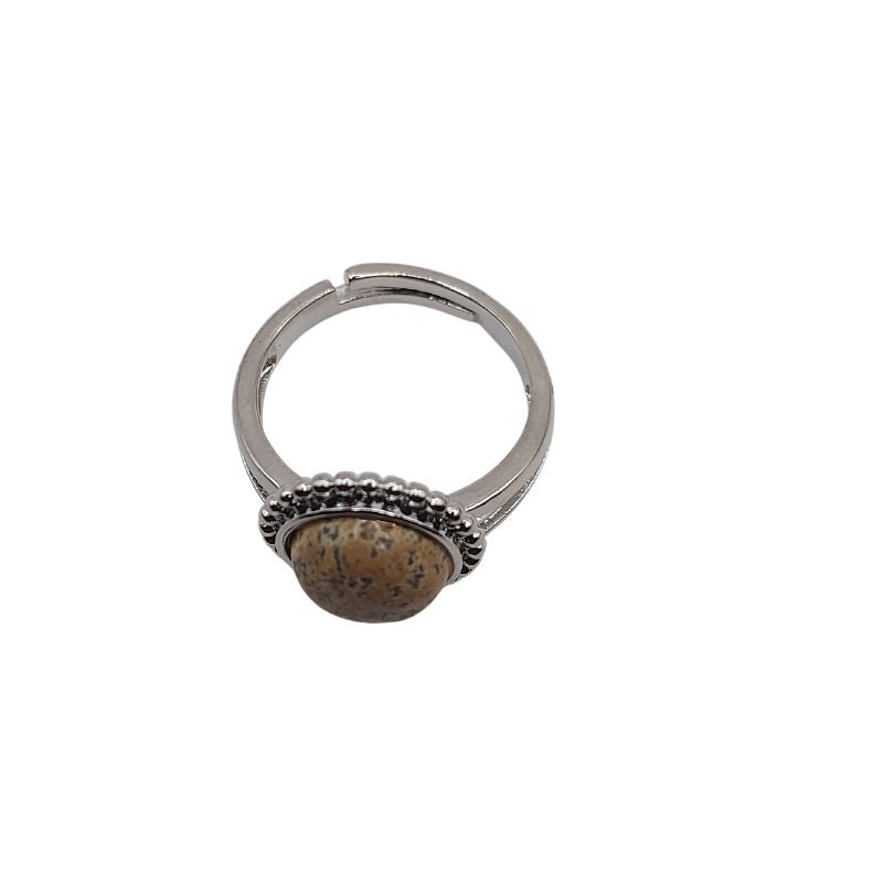 Bague Ronde Ajustable - Jaspe Damien