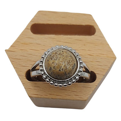 Bague Ronde Ajustable - Jaspe Damien