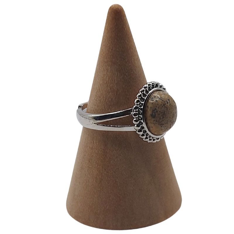 Bague Ronde Ajustable - Jaspe Damien