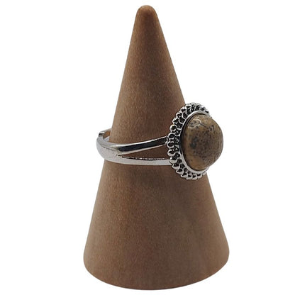 Bague Ronde Ajustable - Jaspe Damien