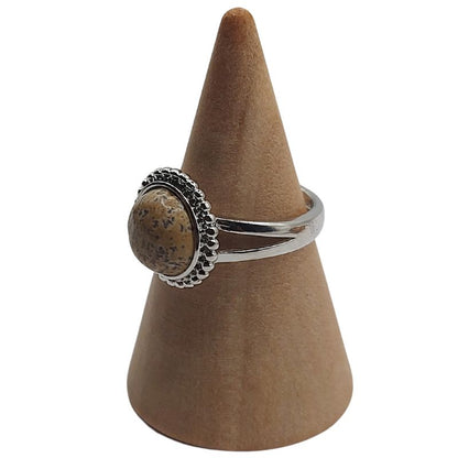 Bague Ronde Ajustable - Jaspe Damien