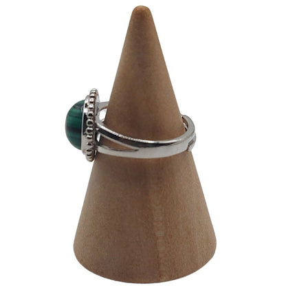 Bague Ronde Ajustable - Malachite