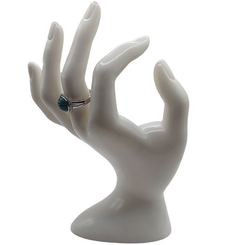 Bague Ronde Ajustable - Malachite