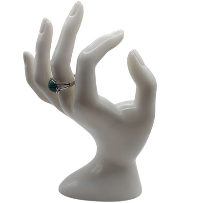 Bague Ronde Ajustable - Malachite