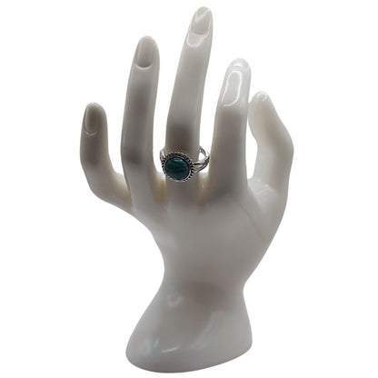 Bague Ronde Ajustable - Malachite