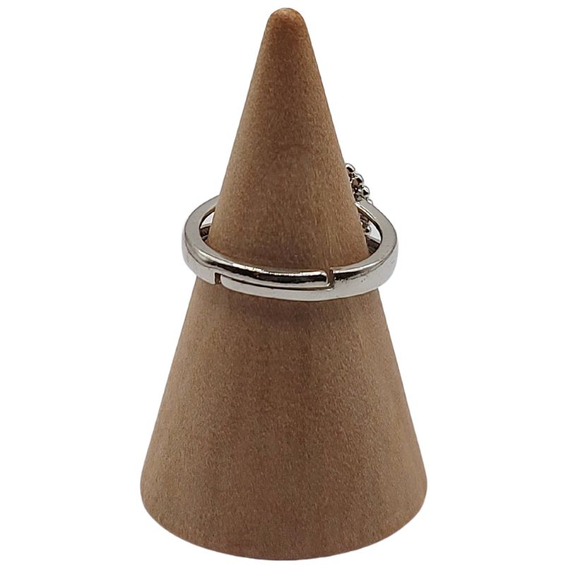 Bague Ronde Ajustable - Obsidienne Flocon de Neige