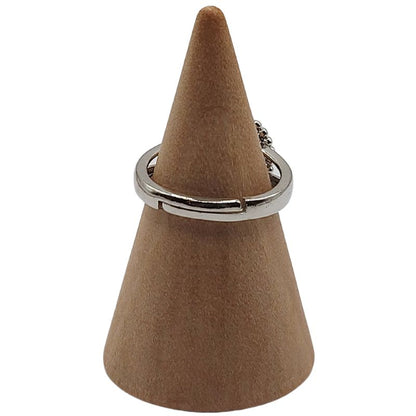 Bague Ronde Ajustable - Obsidienne Flocon de Neige