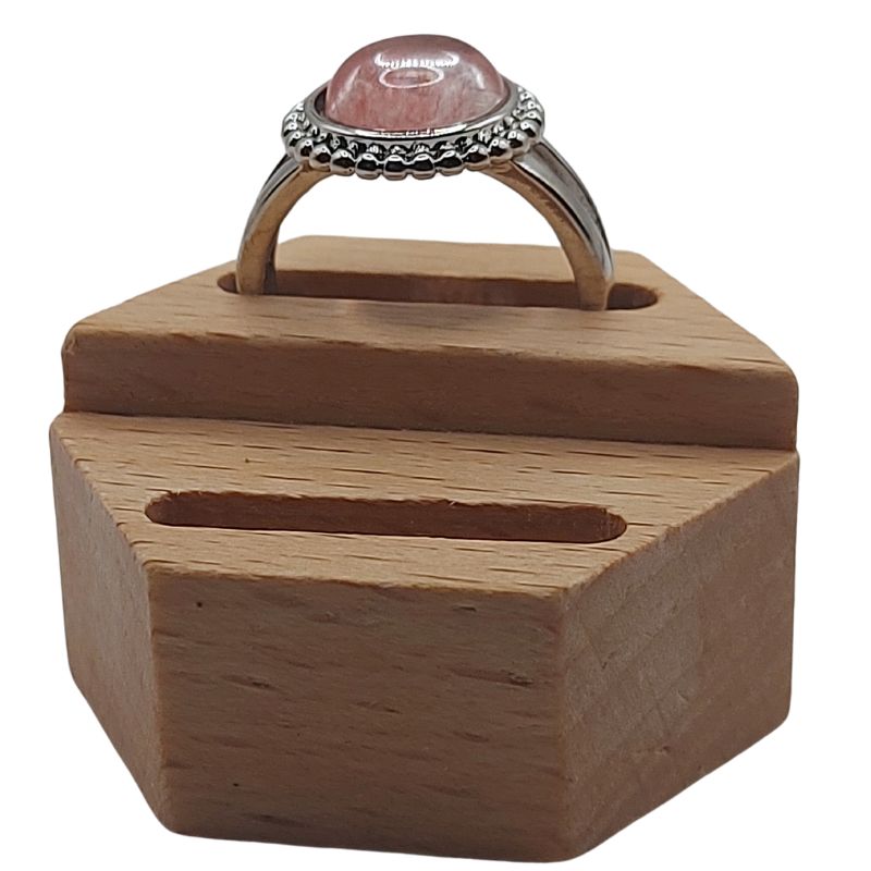 Bague Ronde Ajustable - Quartz Cerise
