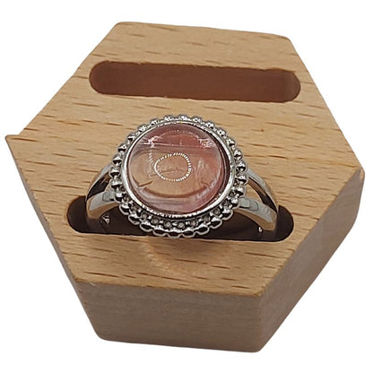 Bague Ronde Ajustable - Quartz Cerise