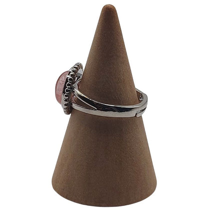 Bague Ronde Ajustable - Quartz Cerise