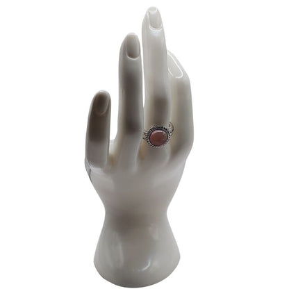 Bague Ronde Ajustable - Quartz Cerise