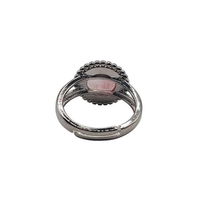 Bague Ronde Ajustable - Quartz Cerise