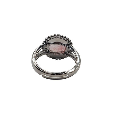 Bague Ronde Ajustable - Quartz Cerise