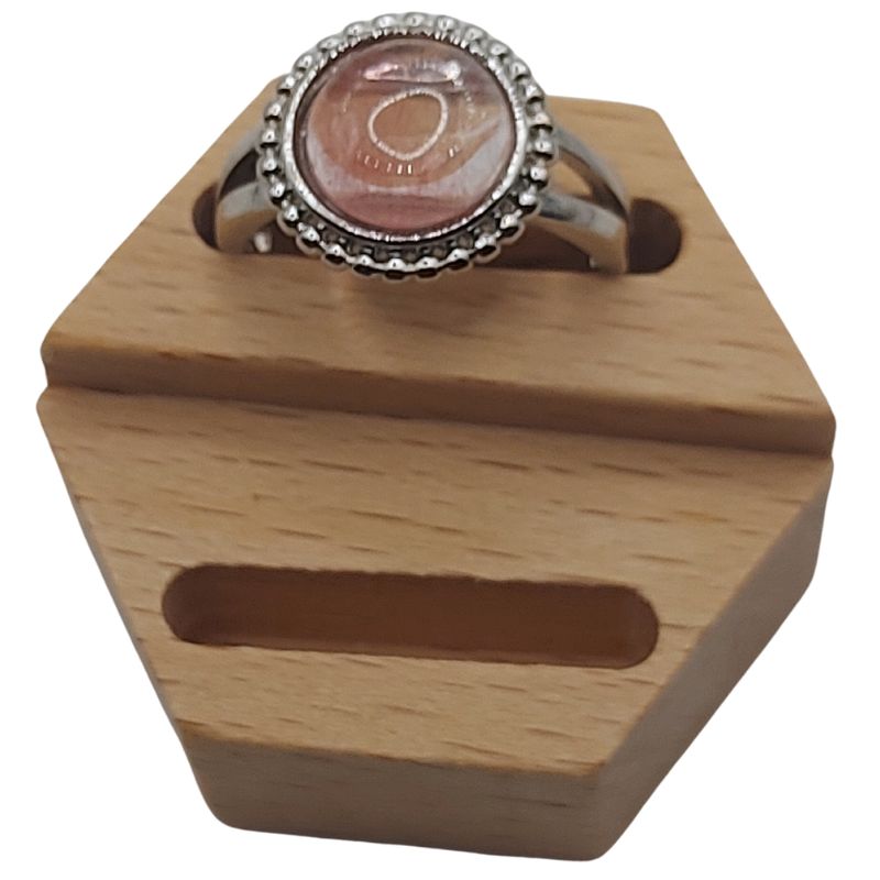 Bague Ronde Ajustable - Quartz Cerise