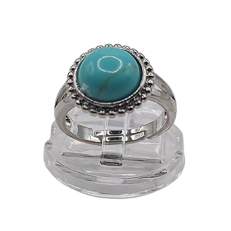 Bague Ronde Ajustable - Turquoise