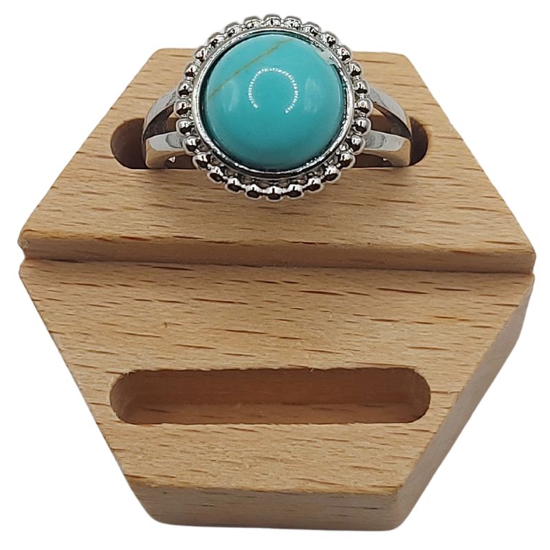 Bague Ronde Ajustable - Turquoise