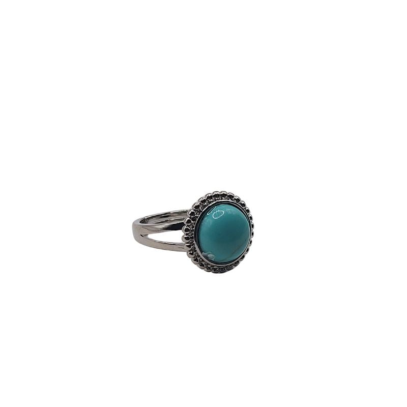 Bague Ronde Ajustable - Turquoise