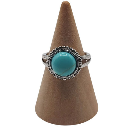 Bague Ronde Ajustable - Turquoise