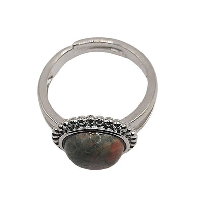 Bague Ronde Ajustable - Unakite