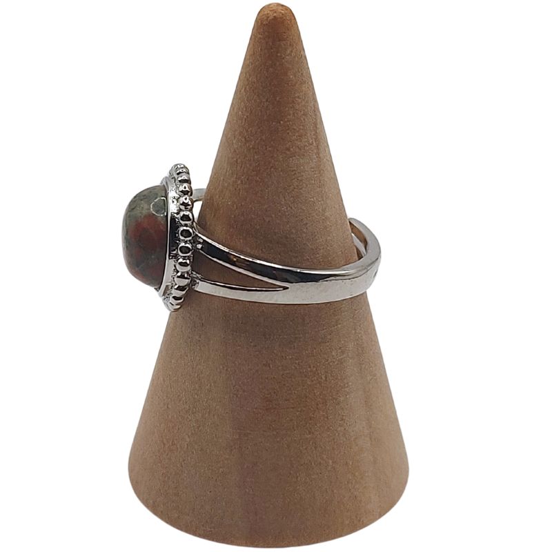 Bague Ronde Ajustable - Unakite