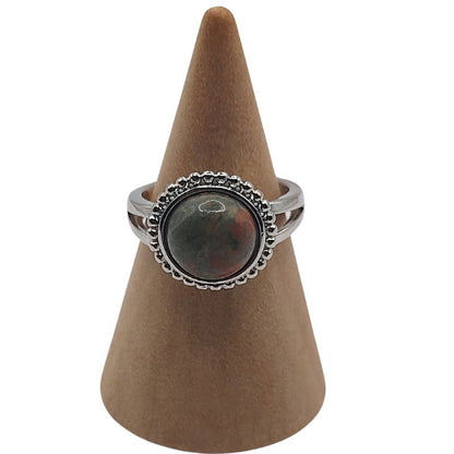 Bague Ronde Ajustable - Unakite