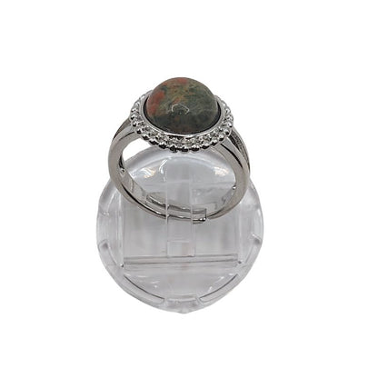 Bague Ronde Ajustable - Unakite