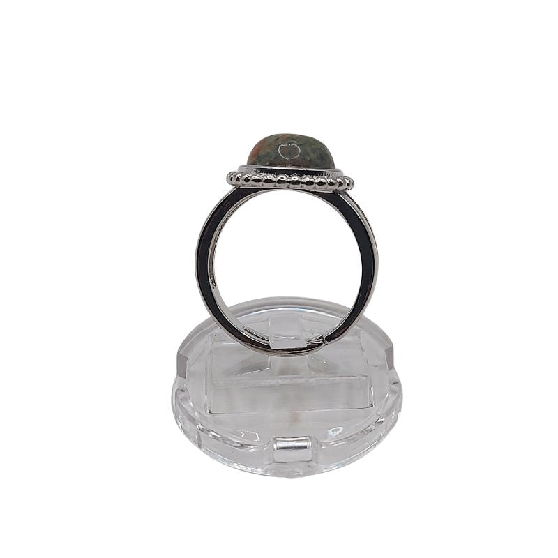 Bague Ronde Ajustable - Unakite