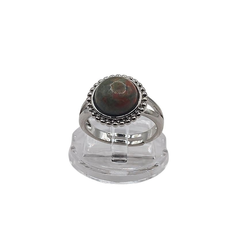 Bague Ronde Ajustable - Unakite