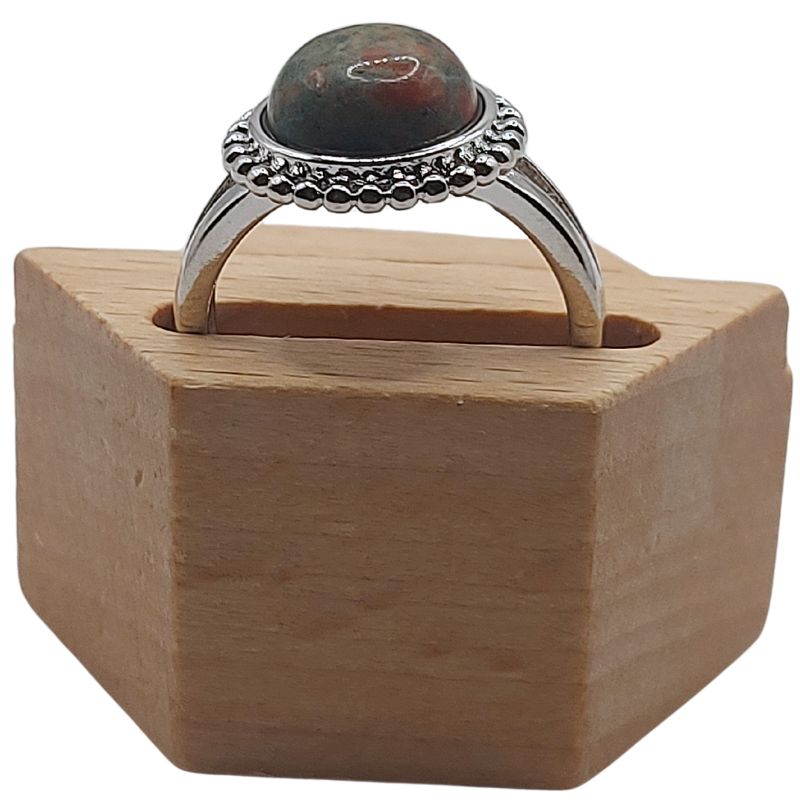 Bague Ronde Ajustable - Unakite